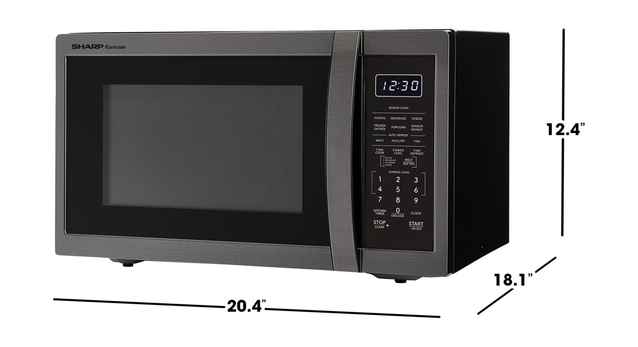 1.4 cu. ft. Black Stainless Steel Carousel Countertop Microwave (SMC1452KH) dimensions
