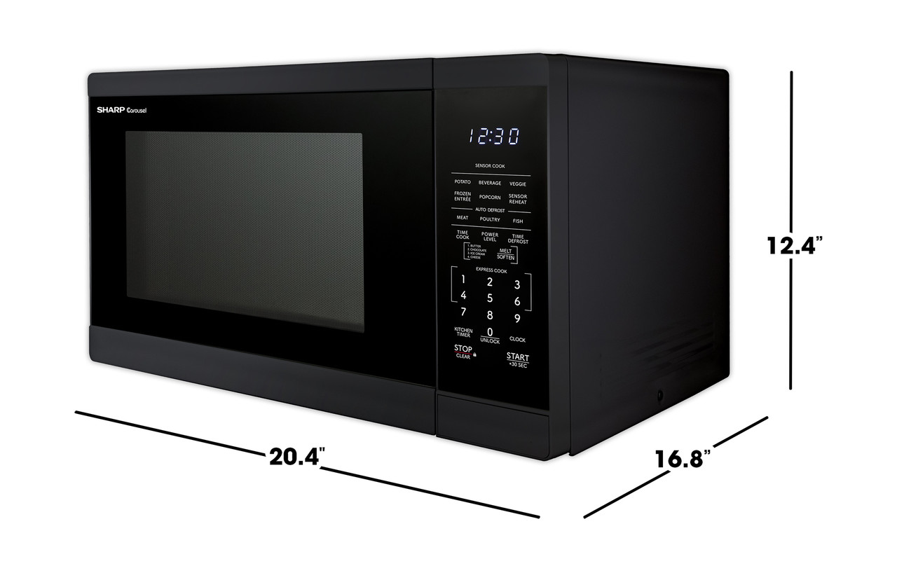 1.4 cu. ft. Black Carousel Countertop Microwave Oven (SMC1461KB) dimensions
