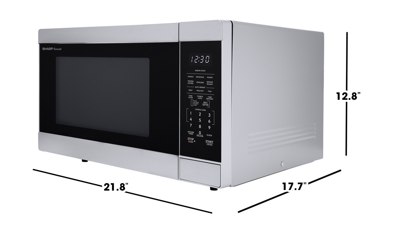 Sharp 1.6 cu. ft. Carousel Countertop Microwave Oven (SMC1660KS) dimensions