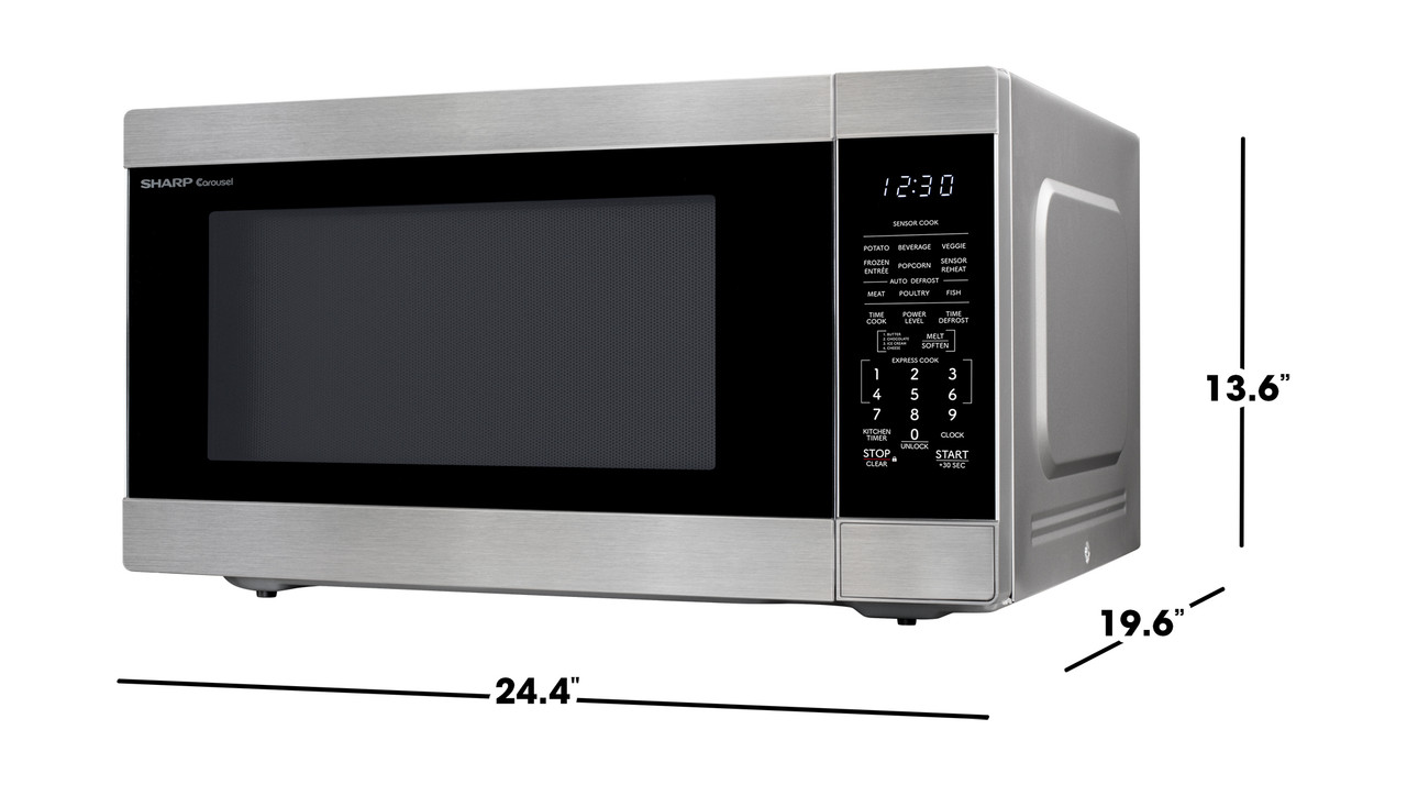 Sharp 2.2 cu. ft. Carousel Countertop Microwave Oven (SMC2265KS) dimensions