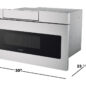 30 in. 1.2 cu. ft. 950W Sharp Stainless Steel Microwave Drawer Oven (SMD3070ASY) dimensions