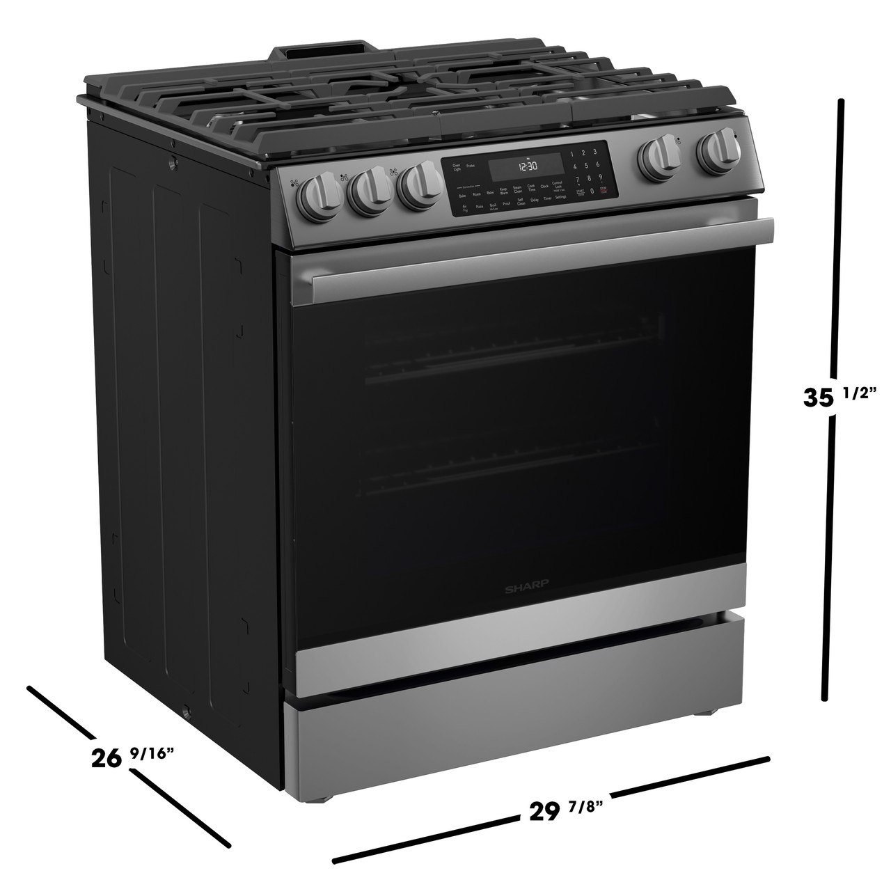Slide-In Range with Air Fry (SSG3065JS) Dimensions