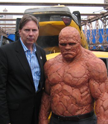 Peter Weedfald on the set of Fantastic Four