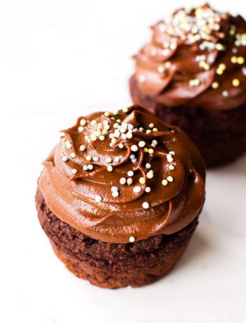 Chocolate cupcakes with sprinkles