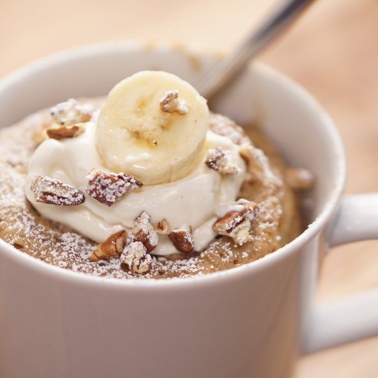 microwave mug dessert with banana