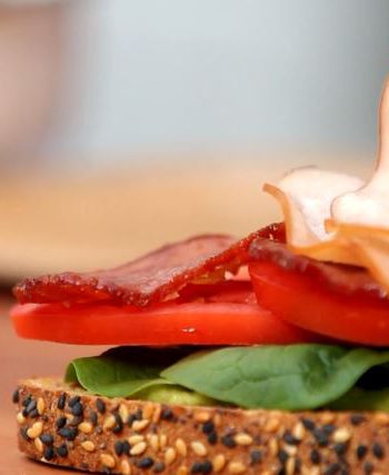 Close up image of a sandwich
