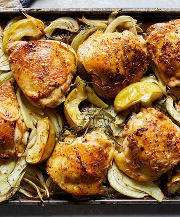 Sheet Pan Chicken with Apple Fennel