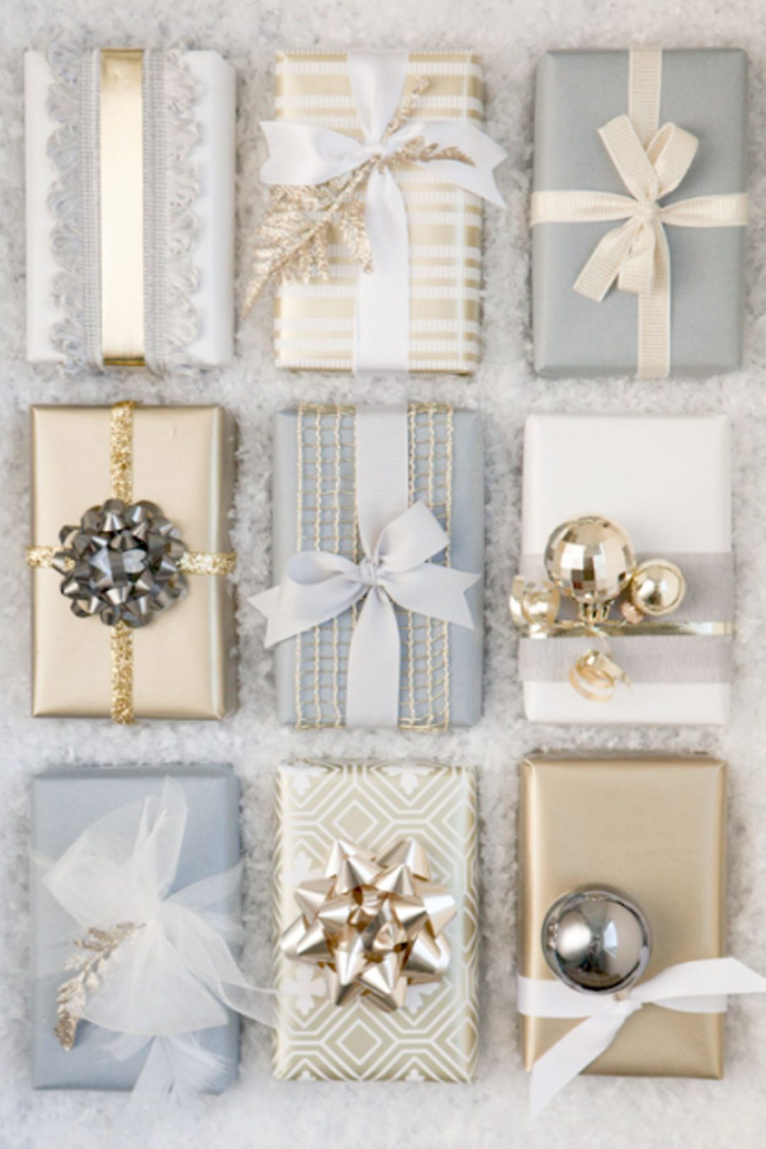Wrapping paper decor and holiday decorations.