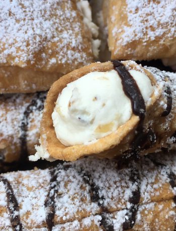 Canolis stacked upon one another.