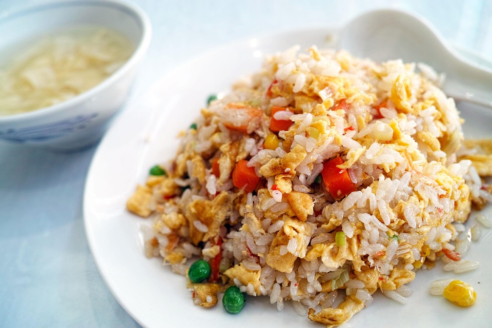 Fried rice in a bowl.