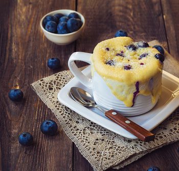 Homemade blueberry muffin mug cake