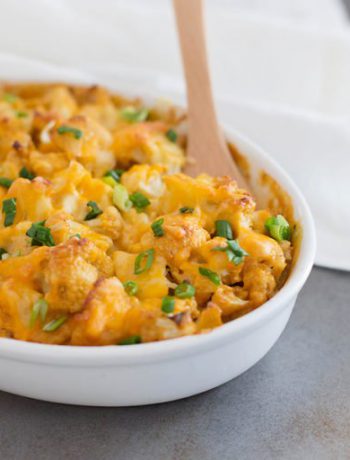 Cauliflower Mac and Cheese in a bowl.