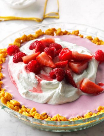 Strawberry and whipped cream cereal bowl.