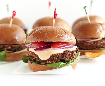 Veggie Sliders next to one another.