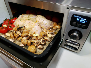Spatchcock Roast Chicken in the superheated steam countertop oven
