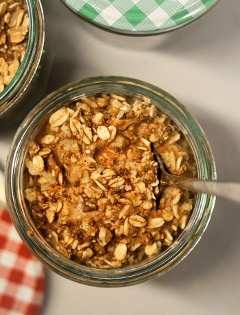 Oats in a bowl with a spoon.