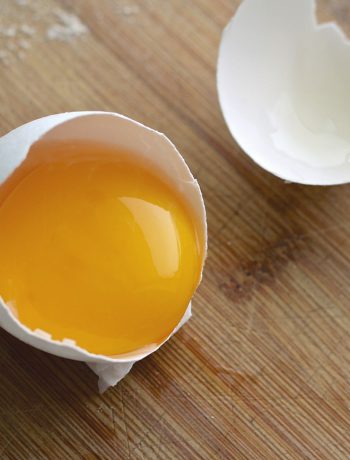 Cracked egg with yolk