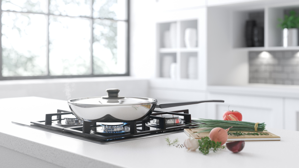 Skillet on a stove top