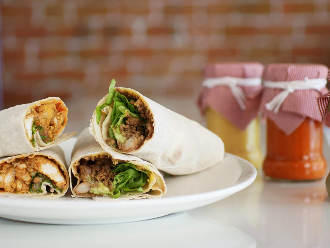 Wraps on a plate