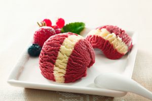 Red velvet homemade ice cream.