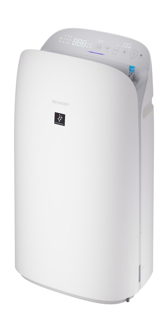 Sharp Plasmacluster Ion Air Purifier with True HEPA + Humidifier (KCP70UW) left angle