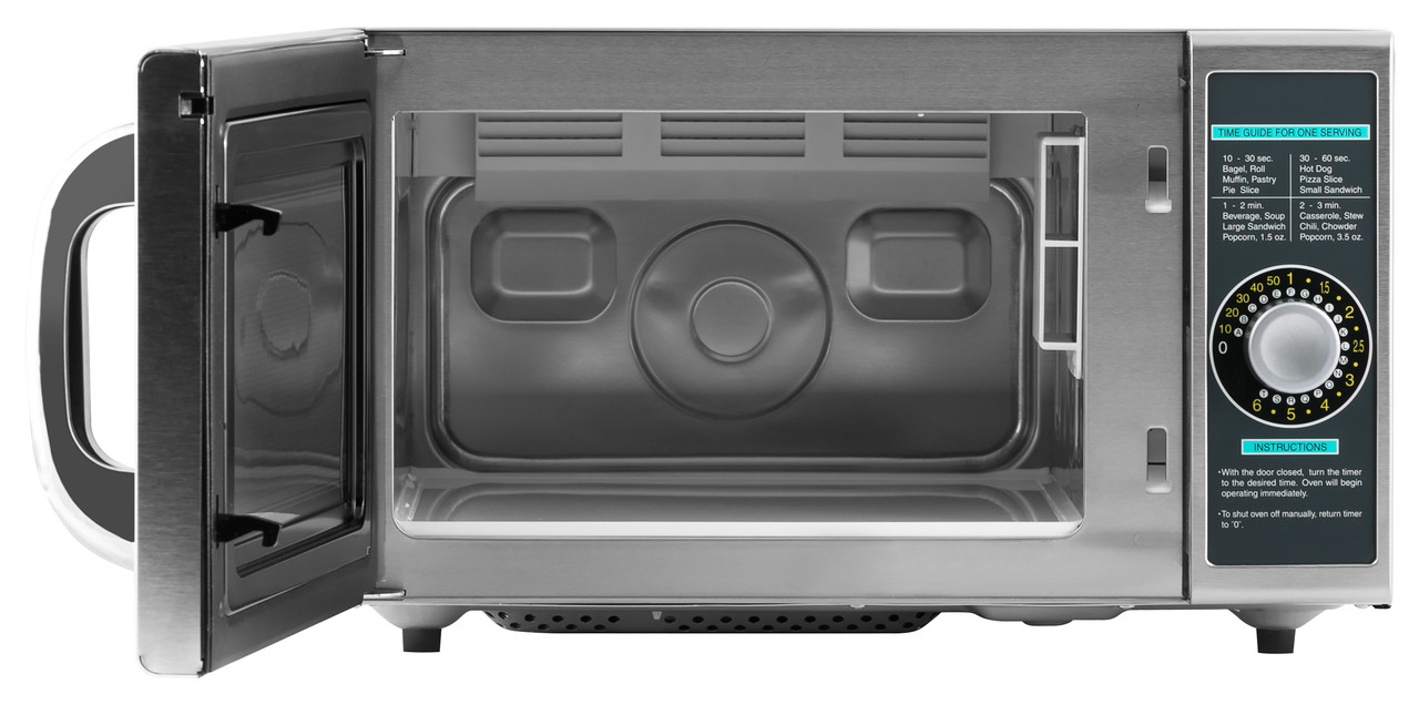 Medium-Duty Commercial Microwave Oven with 1000 Watts (R21LCFS) Head On Open