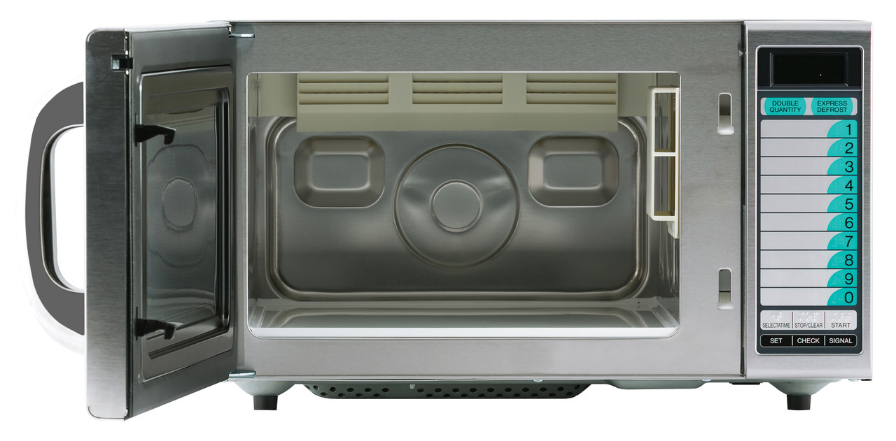 Medium-Duty Commercial Microwave Oven with 1000 Watts (R21LCFS) Head On Open