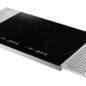 Sharp 30 in. Induction Cooktop (SCH3043GB) angle with side accessories