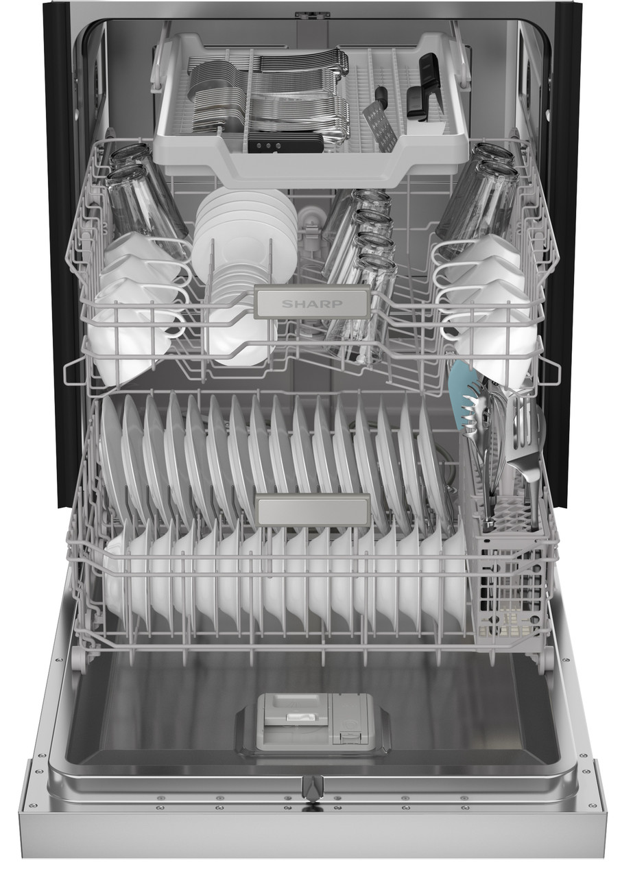 24 in. Slide-In Stainless Steel Hybrid Dishwasher (SDW6506JS) head on full