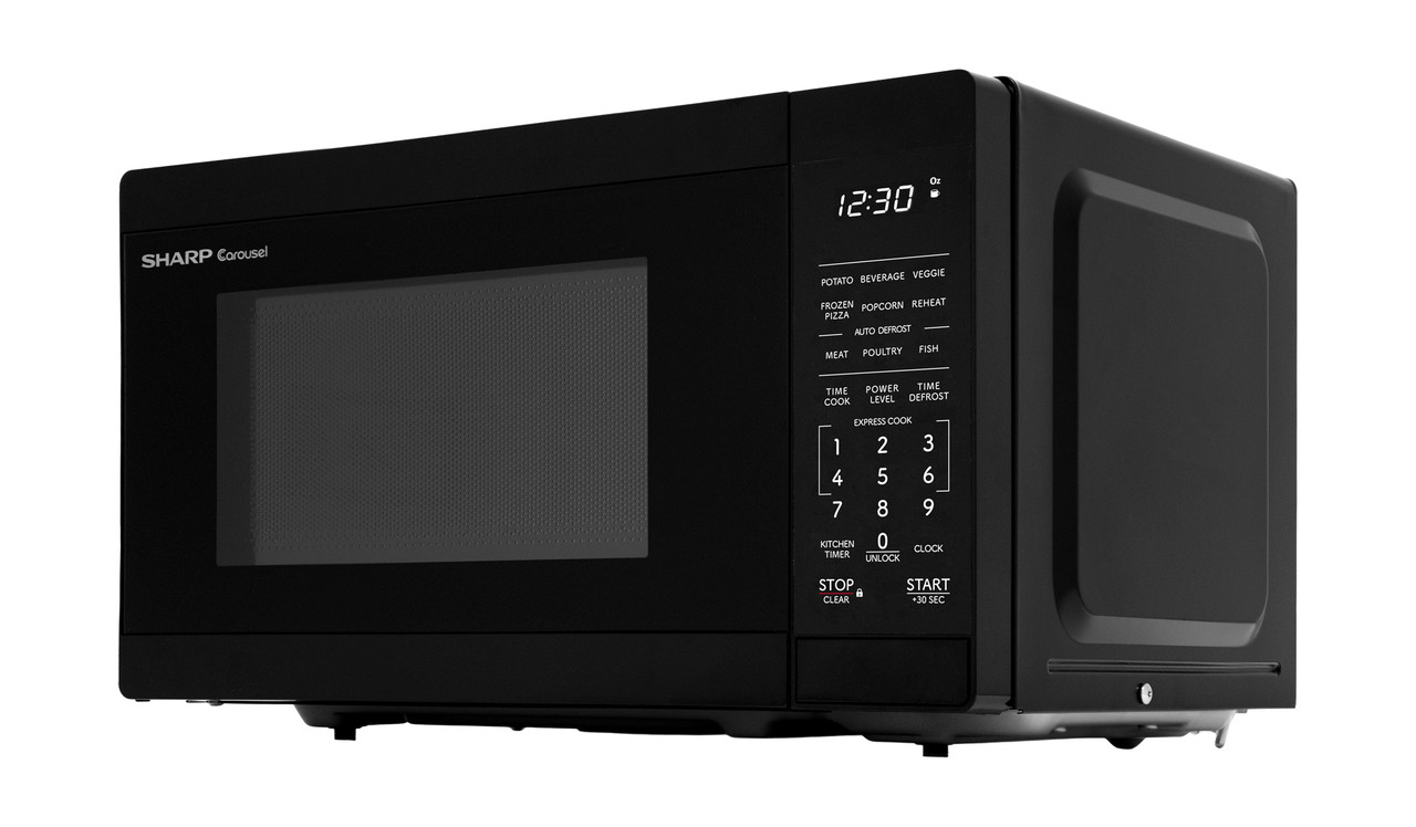 0.7 cu. ft. 700W Black Carousel Countertop Microwave Oven (SMC0760KB) left angle