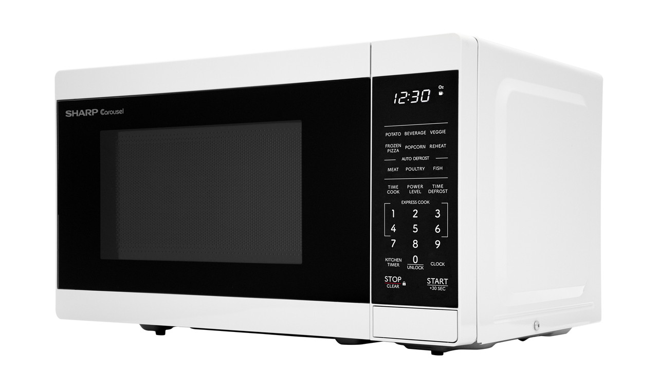 0.7 cu. ft. 700W White Carousel Countertop Microwave Oven (SMC0760KB) left angle