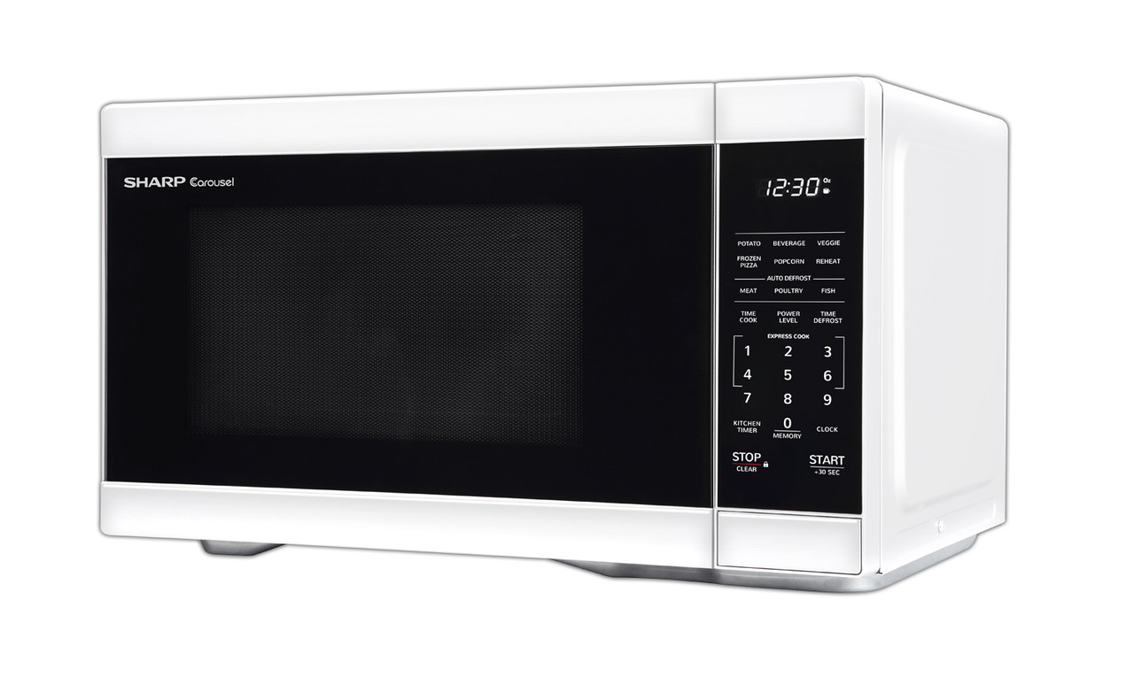 1.1 cu. ft. White Countertop Microwave Oven (SMC1161HW) left angle