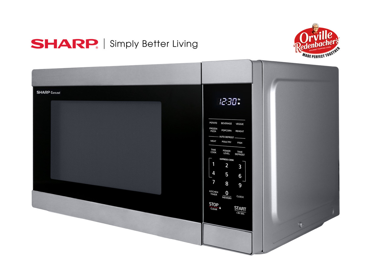 Sharp 1.1 cu. ft. Mid-Size Countertop Microwave Oven (SMC1162HS) left angle