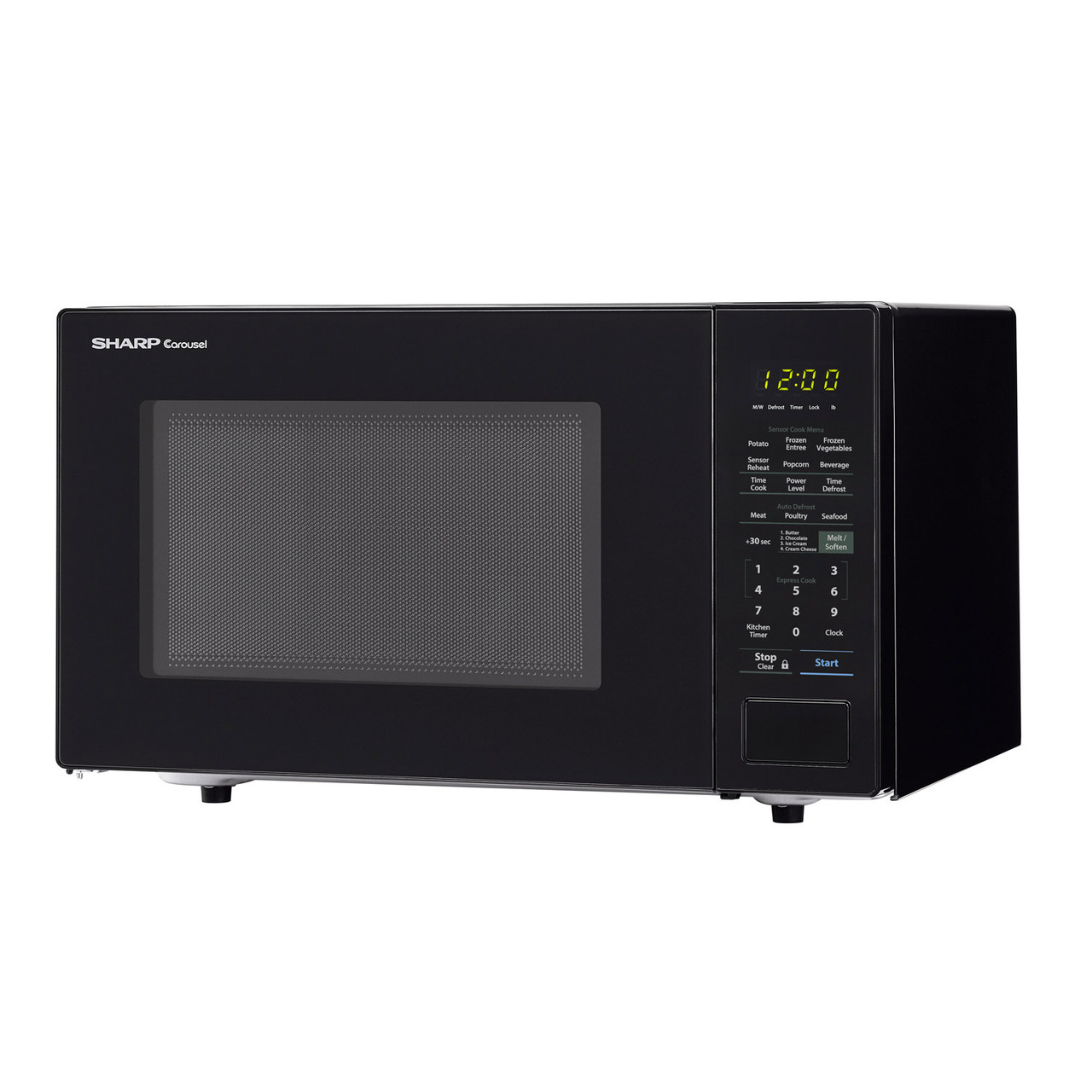 1.4 cu. ft. 1000W Sharp Black Countertop Microwave (SMC1441CB) – left angle view