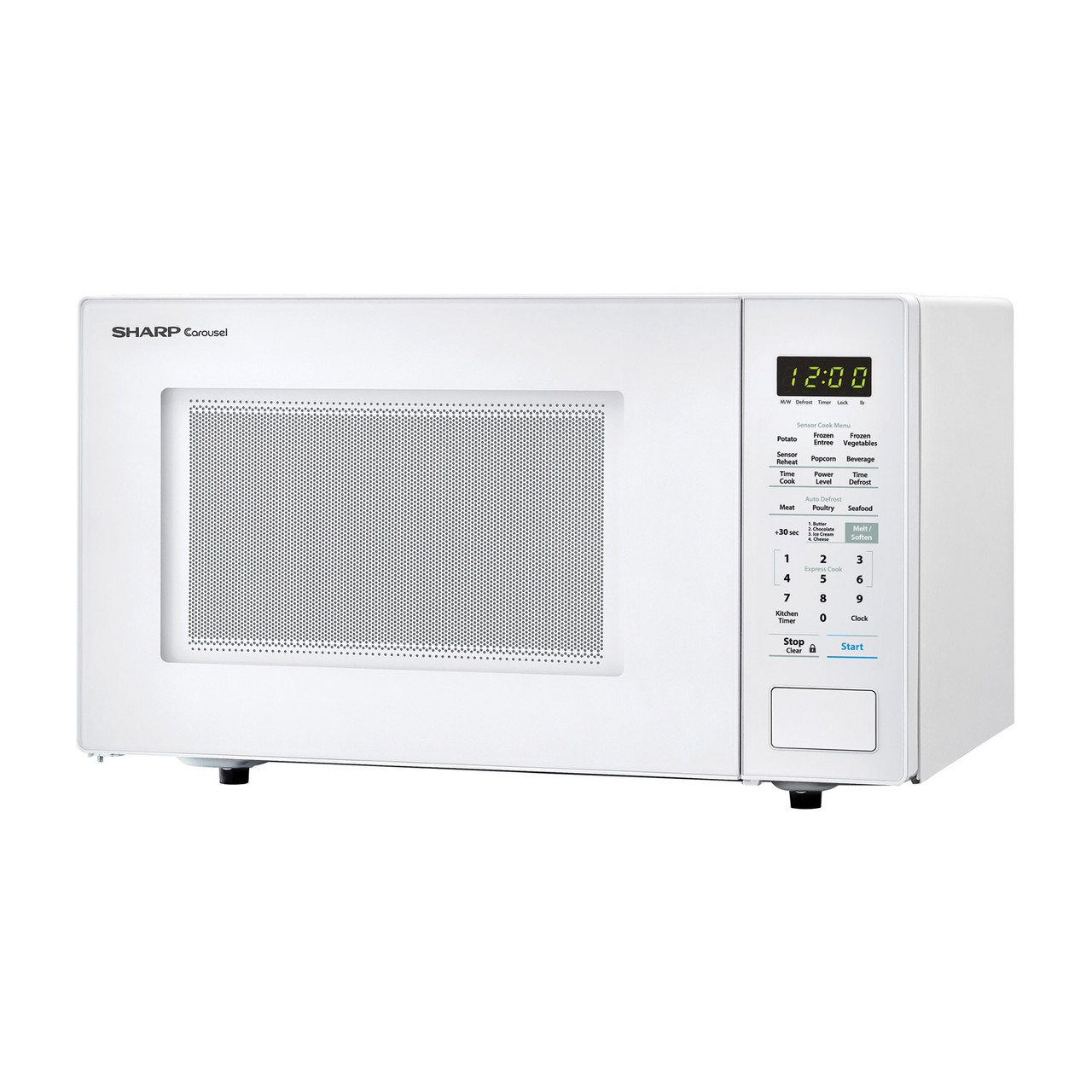 1.4 cu. ft. Sharp White Countertop Microwave (ZSMC1441CW) – left angle view