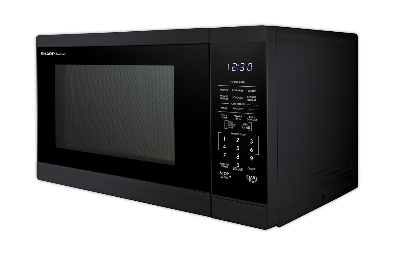 1.4 cu. ft. Black Carousel Countertop Microwave Oven (SMC1461KB) left angle