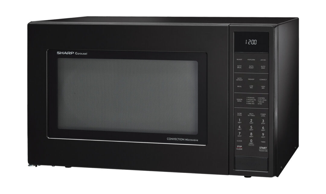 Sharp 1.5 cu. ft. 900W Black Countertop Microwave Oven (SMC1585KB) left angle