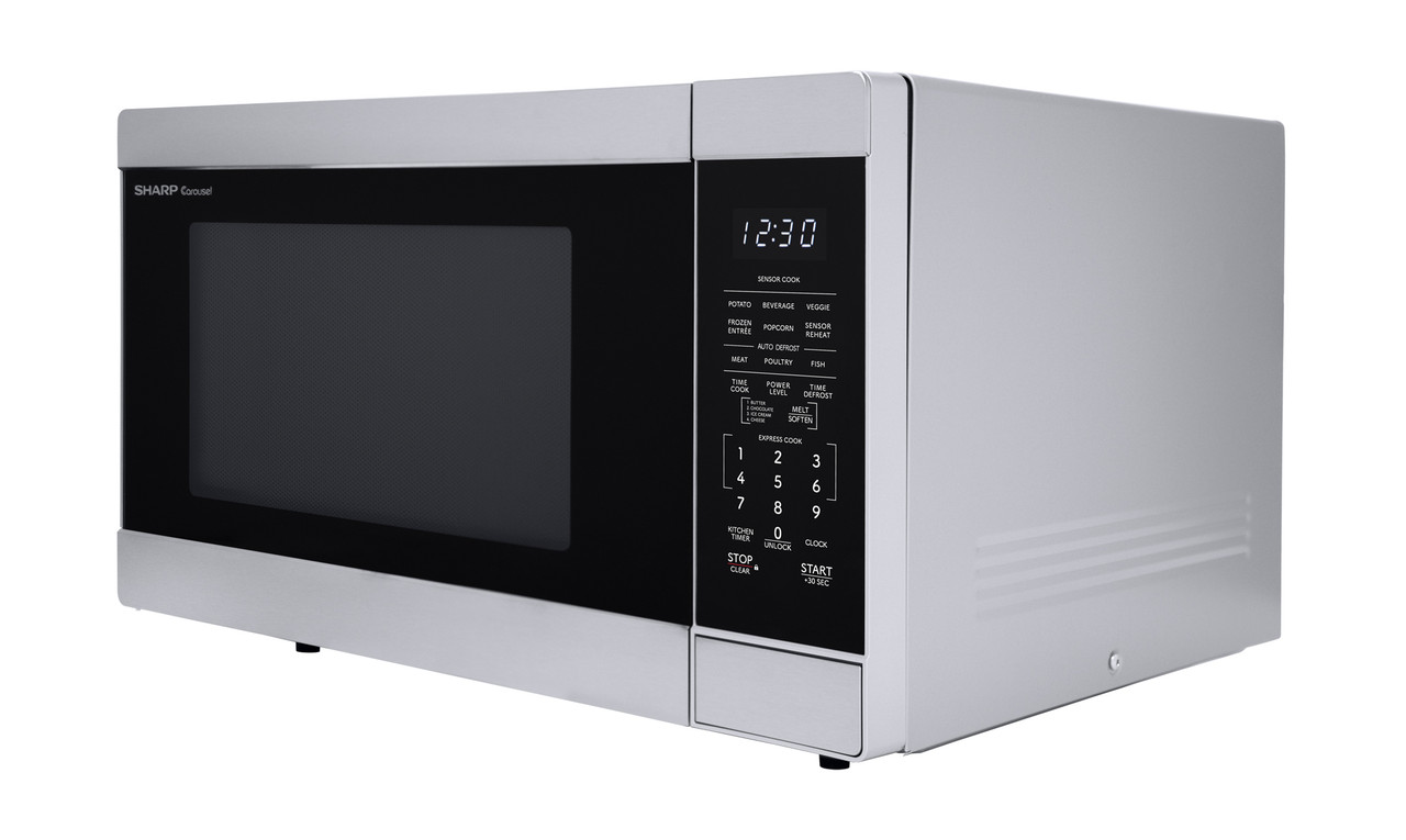 Sharp 1.6 cu. ft. Carousel Countertop Microwave Oven (SMC1660KS) left angle