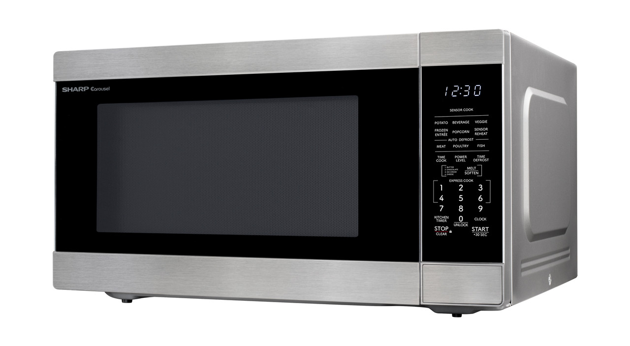Sharp 2.2 cu. ft. Carousel Countertop Microwave Oven (SMC2265KS) left angle