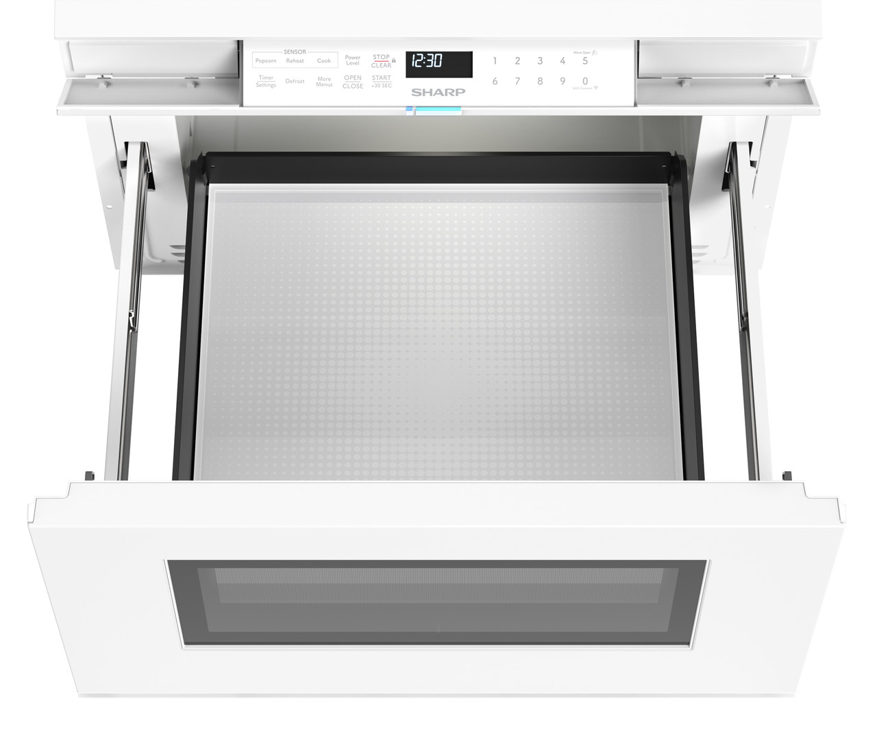 24 in. Smart Microwave Drawer Oven (SMD2479MW) Drawer Opened Angled