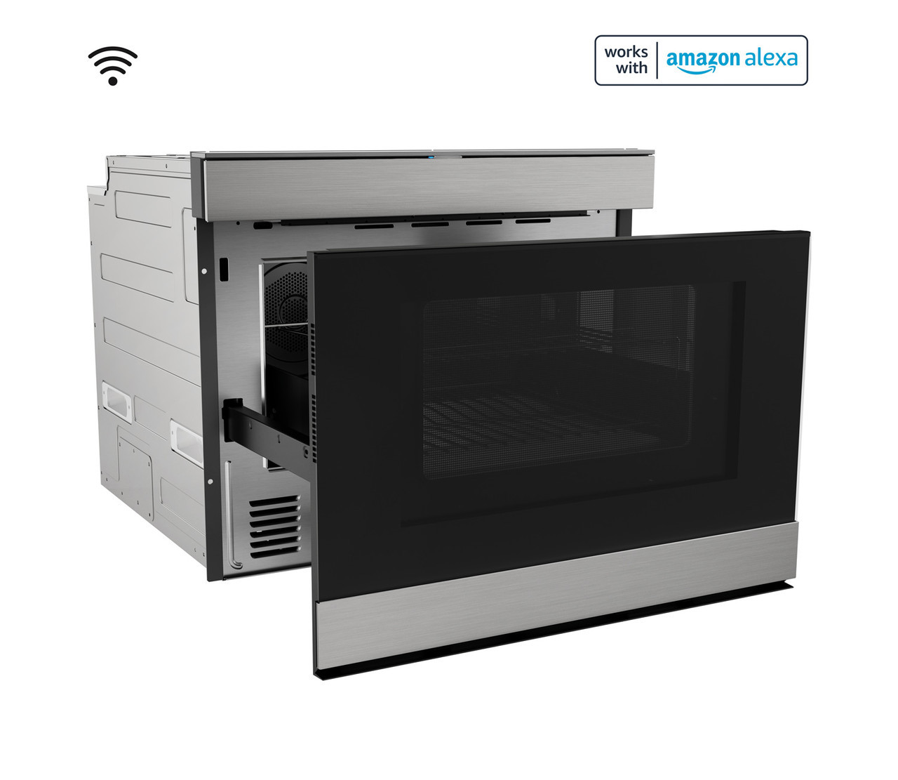24" Built-In Smart Convection Microwave Drawer Oven (SMD2499FS) Right Open