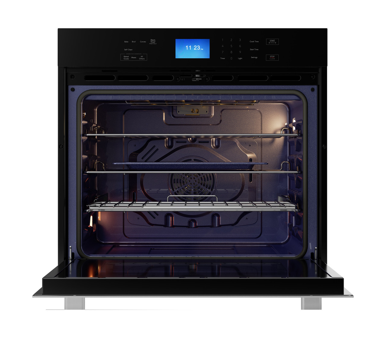 Stainless Steel European Convection Built-In Single Wall Oven (SWA3052DS) Head-on, Open
