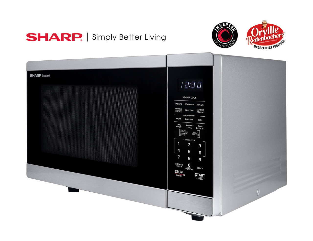 Family-Size Countertop Microwave Oven (SMC1464HS) left angle