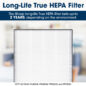 Sharp Smart True HEPA Large Room Air Purifier with Plasmacluster® Ion Technology (FXJ80UW) true HEPA filter infographic