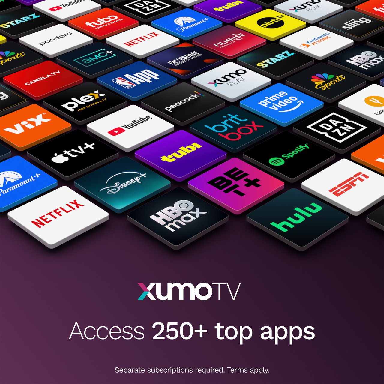 AQUOS QLED 4K Ultra HD Smart Xumo TV 4T-C85HP7050U Apps Infographic