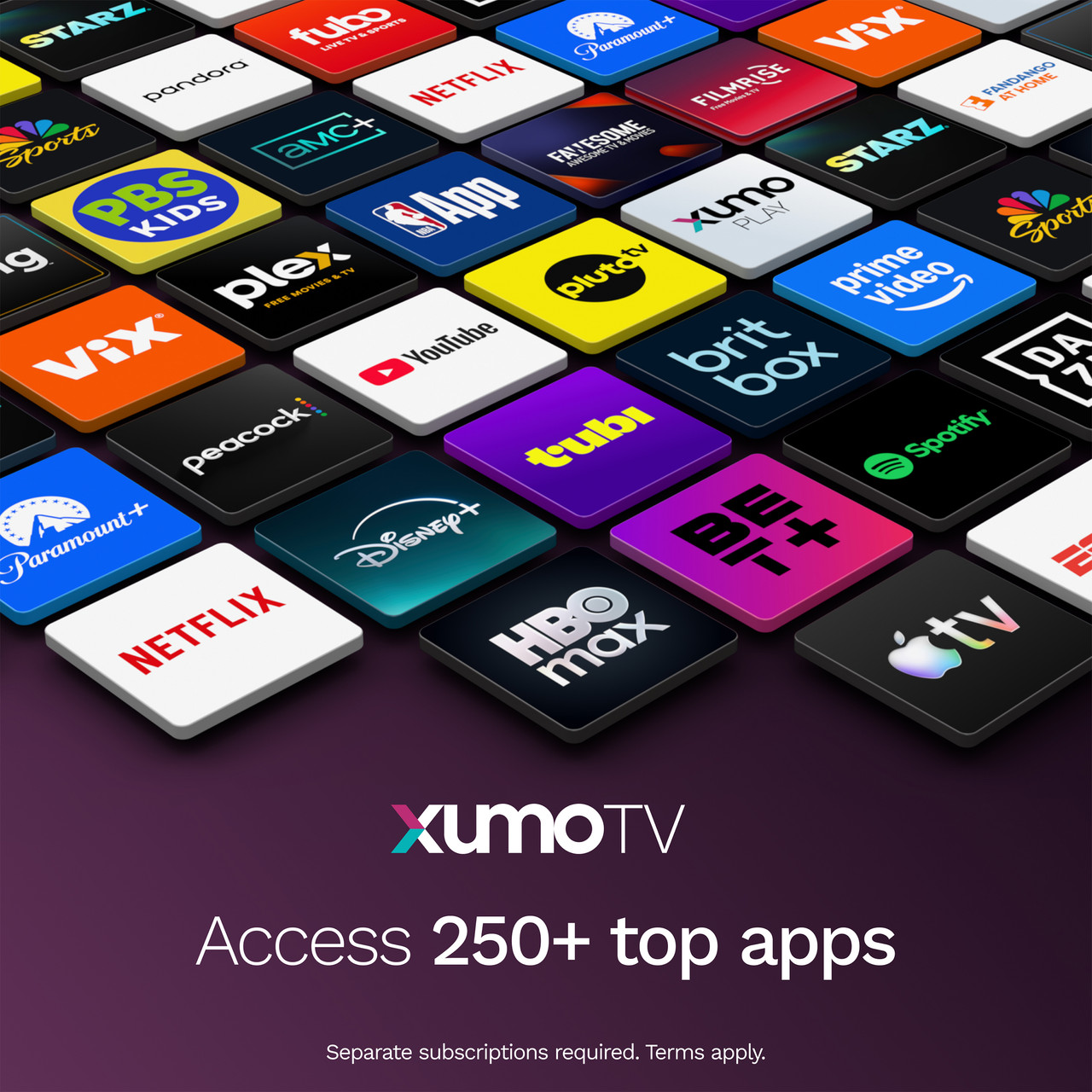 AQUOS QLED 4K Ultra HD Smart Xumo TV 4T-C85HP7050U Apps Infographic