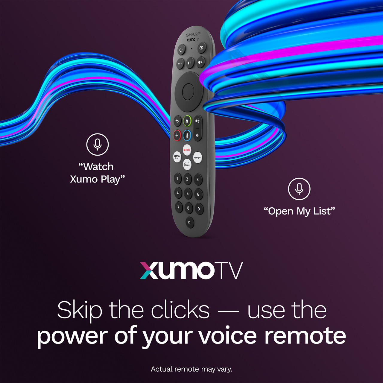 Sharp AQUOS QLED 50” Class (49.5” Diag.) 4K Ultra HD Smart TV (4T-C50HP7050U) Voice Remote Infographic