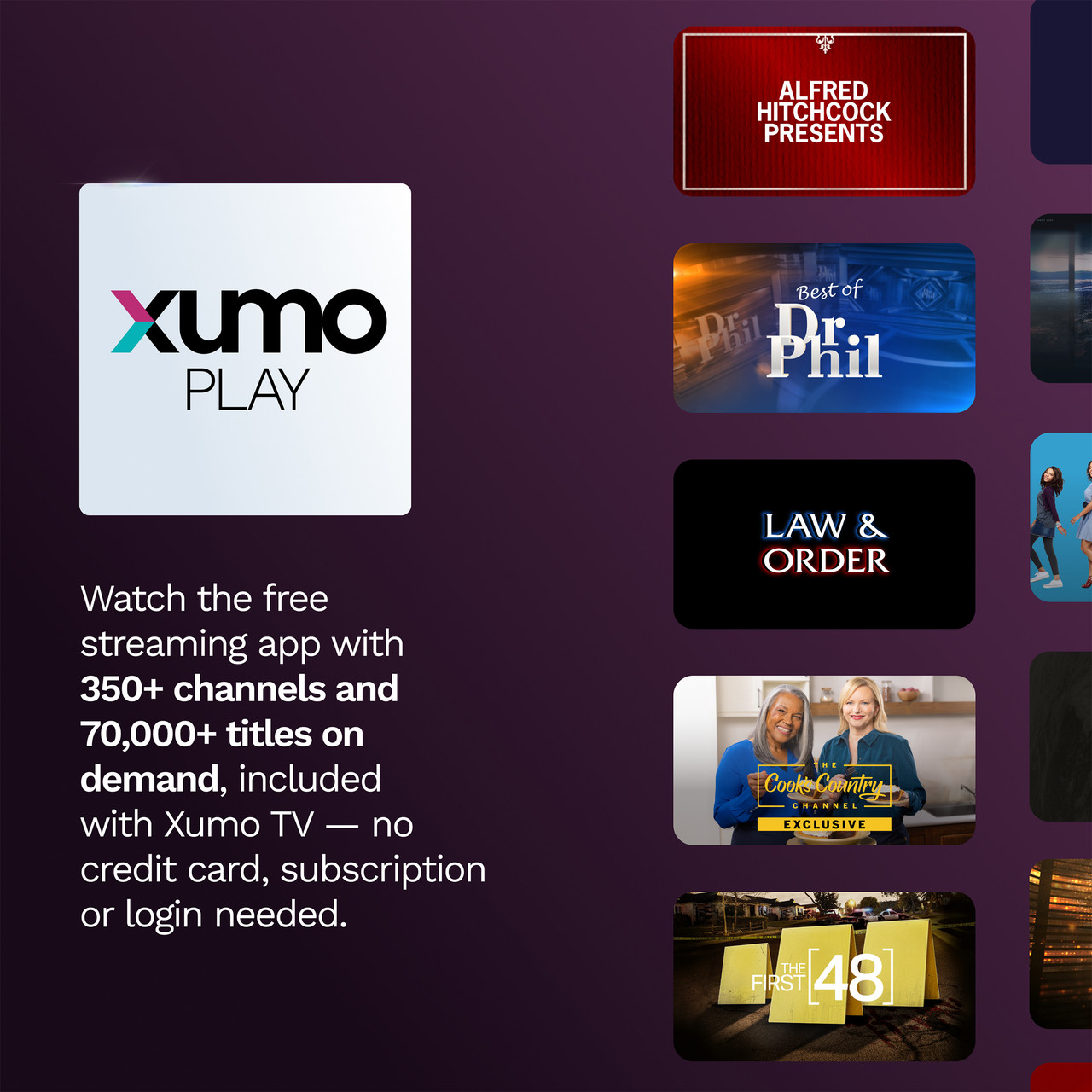 Sharp AQUOS QLED 50” Class (49.5” Diag.) 4K Ultra HD Smart TV (4T-C50HP7050U) Xumo Play Infographic