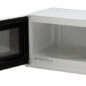 Sharp 1.5 cu. ft. Over-the-Counter Microwave in White (R1211TY) – left angle view with door open