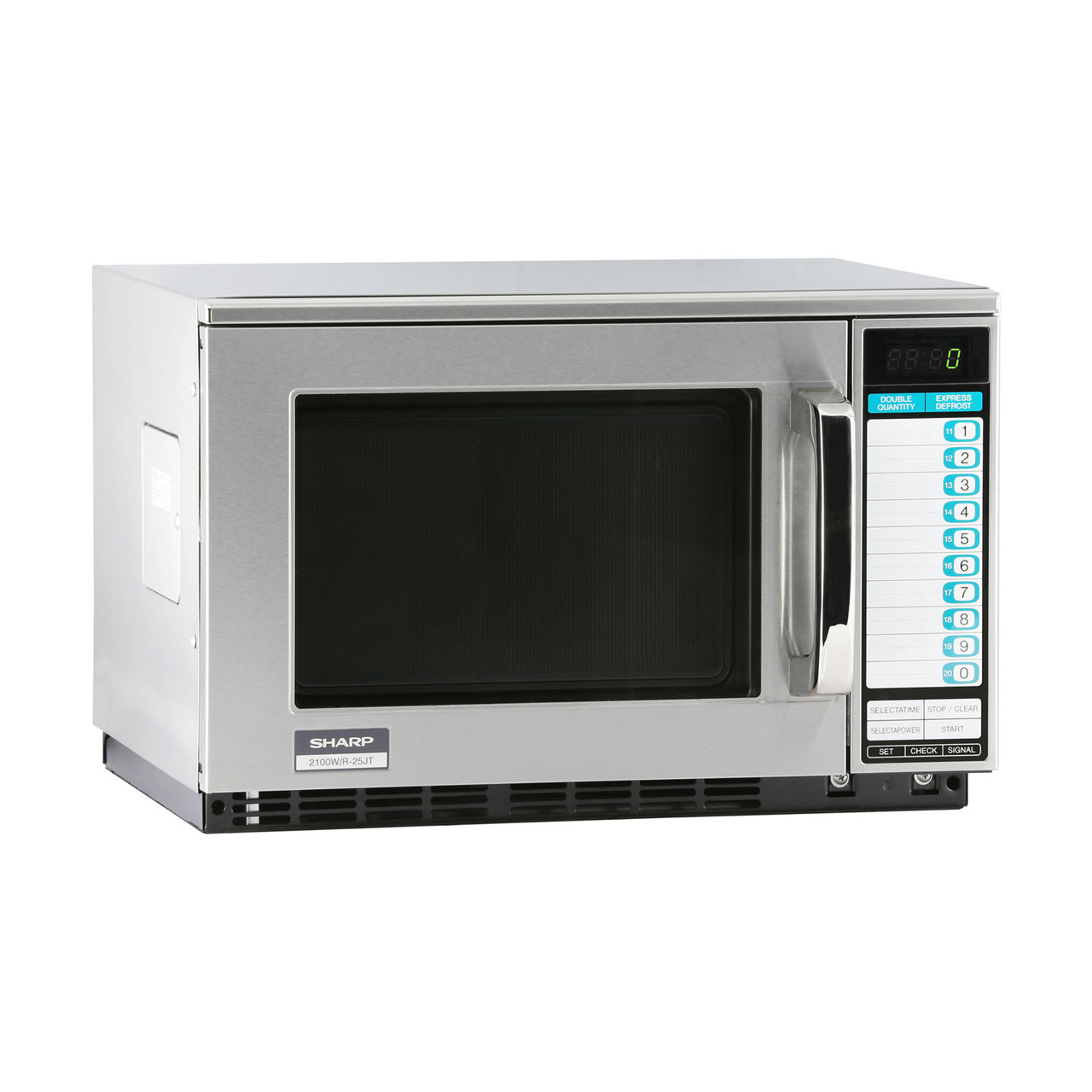 Sharp R25JTF Heavy-Duty Commercial Microwave Oven with 2100 Watts - right angle view